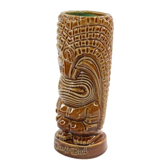 The Jungle Bird  Tiki Mug From Sacramento CA 1st Edition Glossy Brown Glaze - Picture 4 of 11